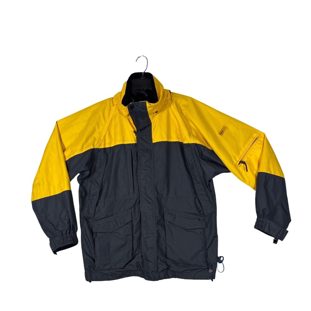Pulse Mens Ski Jacket Yellow Black Colorblock Waterproof Windproof Size Small